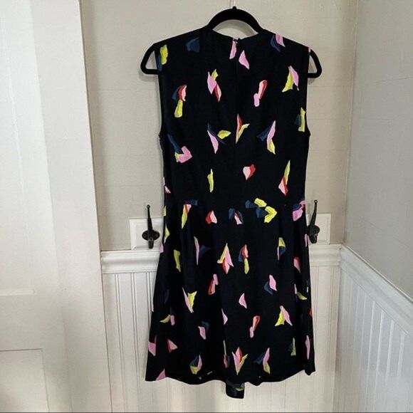 Bimba Y Lola Sleeveless Colorful Geometric Print on Black Dress Size Small - Picture 4 of 15